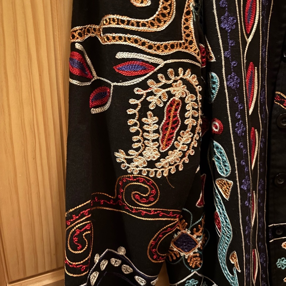 Gaudy couture Colorful Embroidered Jacket size 6 - Picture 4 of 5